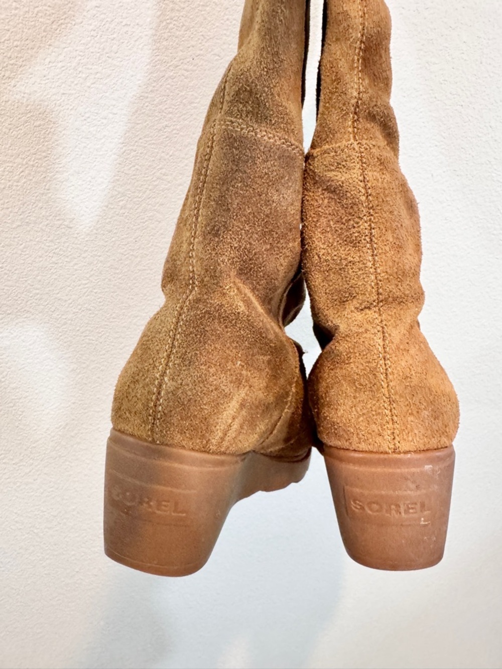 Sorel Toronto Wedge Boots Elk Suede Waterproof Tall Boho Western Womens 9.5 C49 - Picture 4 of 11